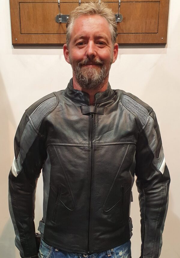 Silver Motorcycle Leather Jacket