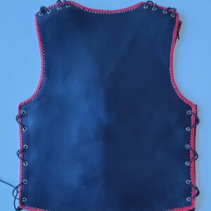 Leather Vest with Red Braids
