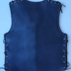 Thick leather vest with black braids