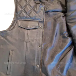 All black leather vest
