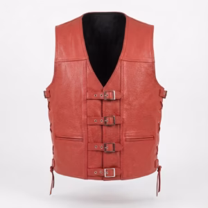 Red Motorcycle leather vest