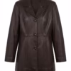 Womens Genuine Leather Trench Coat