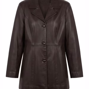 Womens Genuine Leather Trench Coat