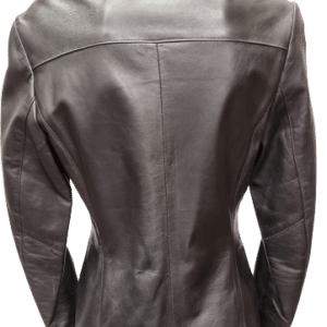 Womens Button Leather Jacket
