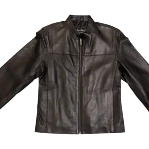 ladies black leather jacket