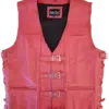 Mens red Leather vest