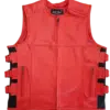 Red motorcycle leather vest
