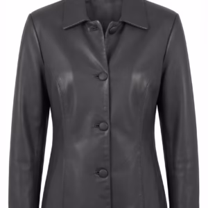 Genuine leather blazer for ladies