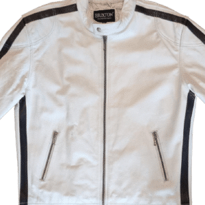 white leather jacket