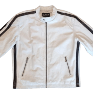 white leather jacket