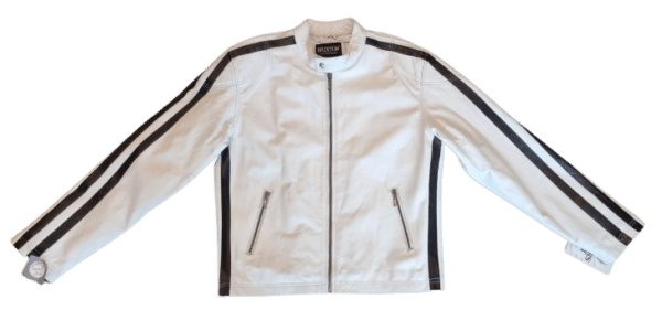 white leather jacket