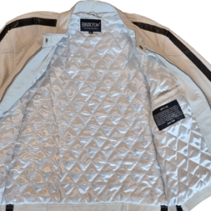 white leather jacket
