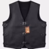 Wide Back Leather Vest