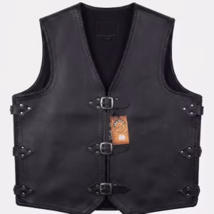 Wide Back Leather Vest