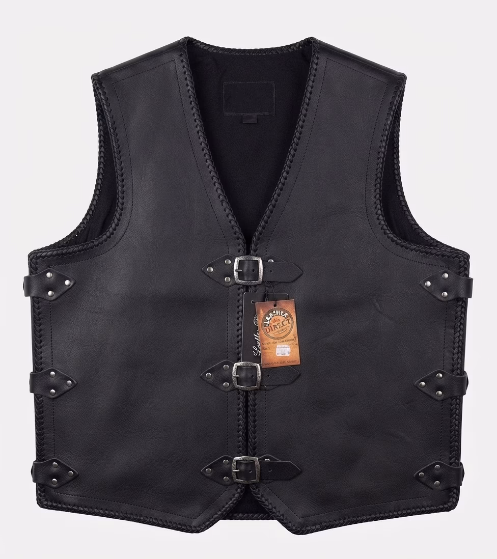 Wide Back Leather Vest