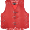 snack print leather vest