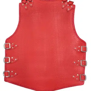 snack print leather vest