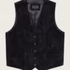 black nobuck leather vest