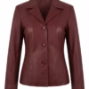 red leather coat jacket for ladies