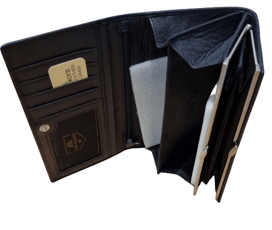 Tony Perotti RFID Wallet - Large 23 Compartment Leather Purse For Men - Gift Box Included (Brown Or Black)