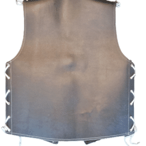 white and black leather vest