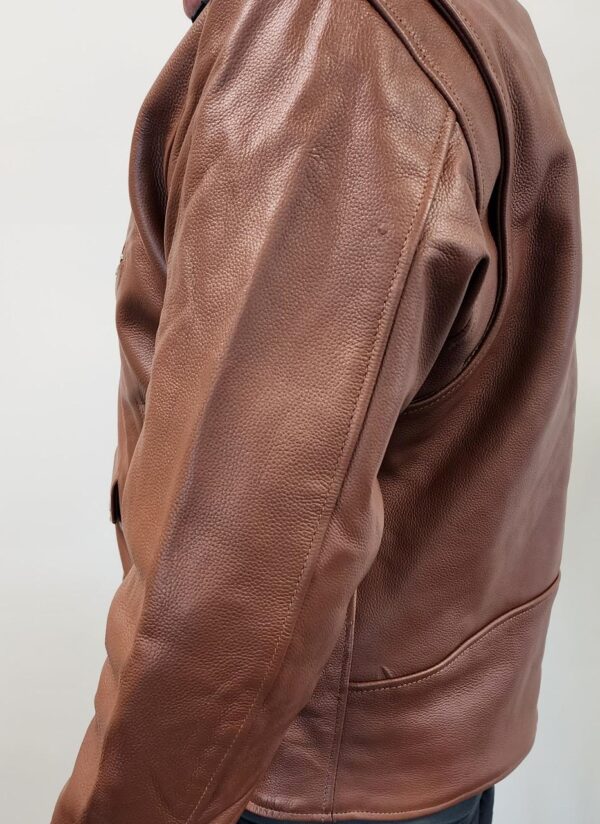 motorcycle leather jacket brown