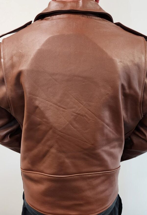 motorcycle leather jacket brown