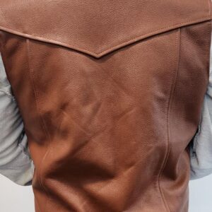 brown leather vest