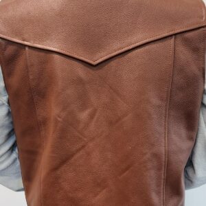 brown leather vest