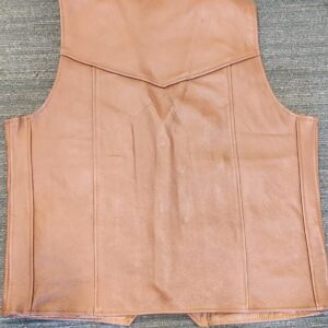 brown leather vest