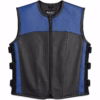gucci style leather vest blue