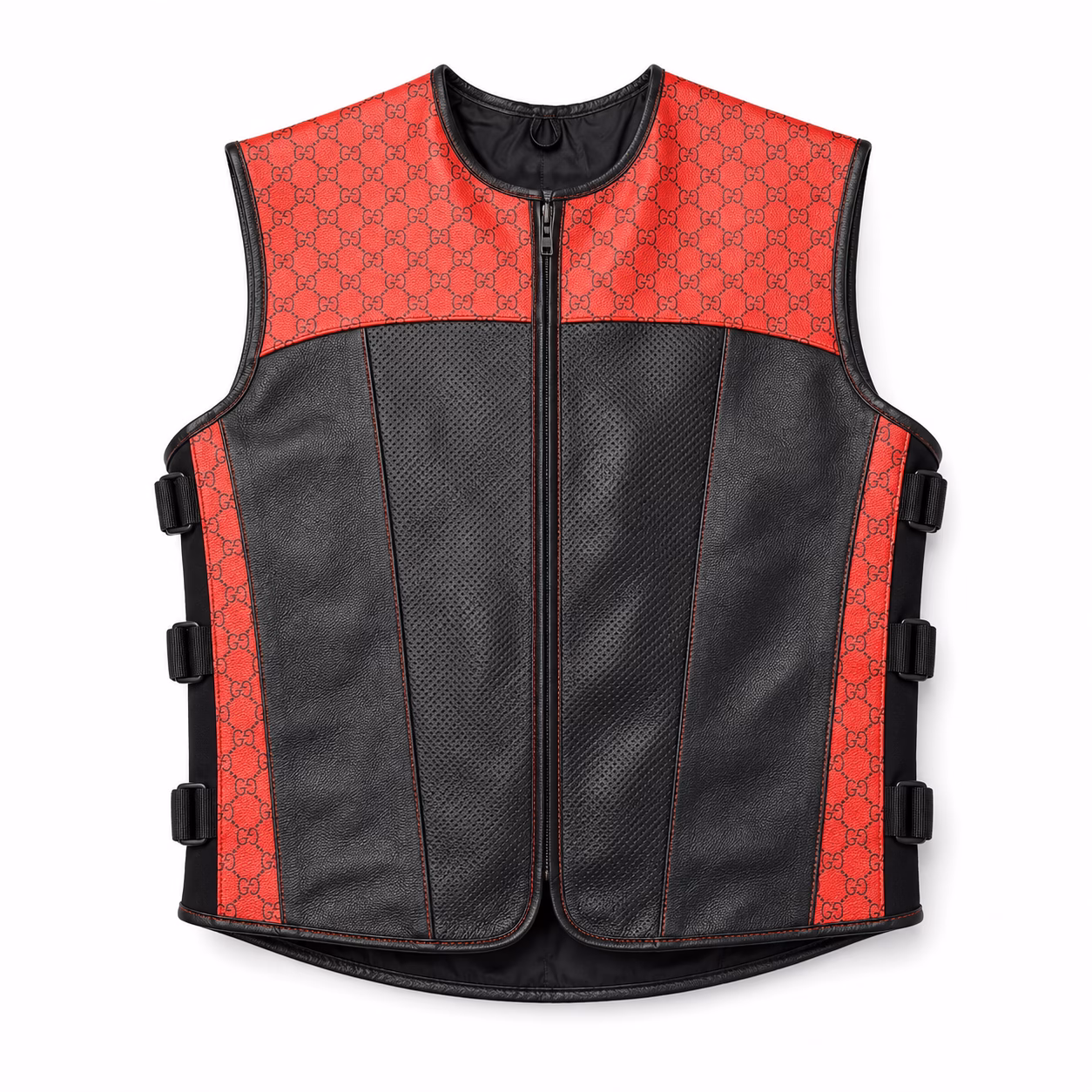 Gucci Style Leather Vest Red