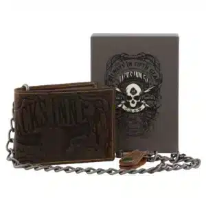 Men's Leather Wallet with Detachable Chain