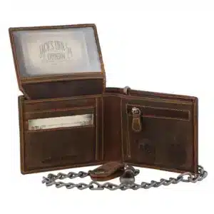 Men's Leather Wallet with Detachable Chain