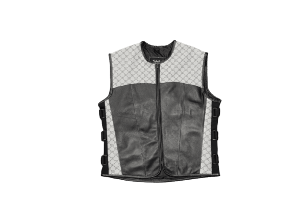 gucci style white leather vests