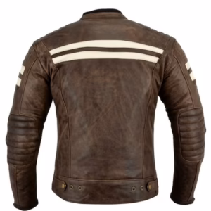 distressed brown motorcycle leather jacket