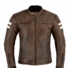 distressed brown motorcycle leather jacket