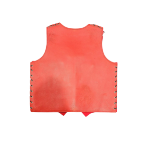Thick red leather vest