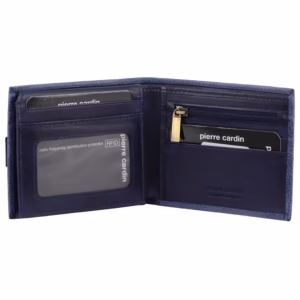 blue leather wallet