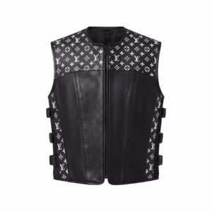 LV leather vest white